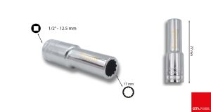 Ceta Form 17 mm 1/2” 12 Köşe Derin Lokma Anahtar C24-B17