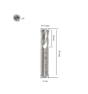 MTE 12 mm Parmak Freze Hss-Co8 DIN 844/B-N