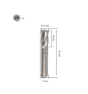 MTE 13 mm Parmak Freze Hss-Co8 DIN 844/B-N