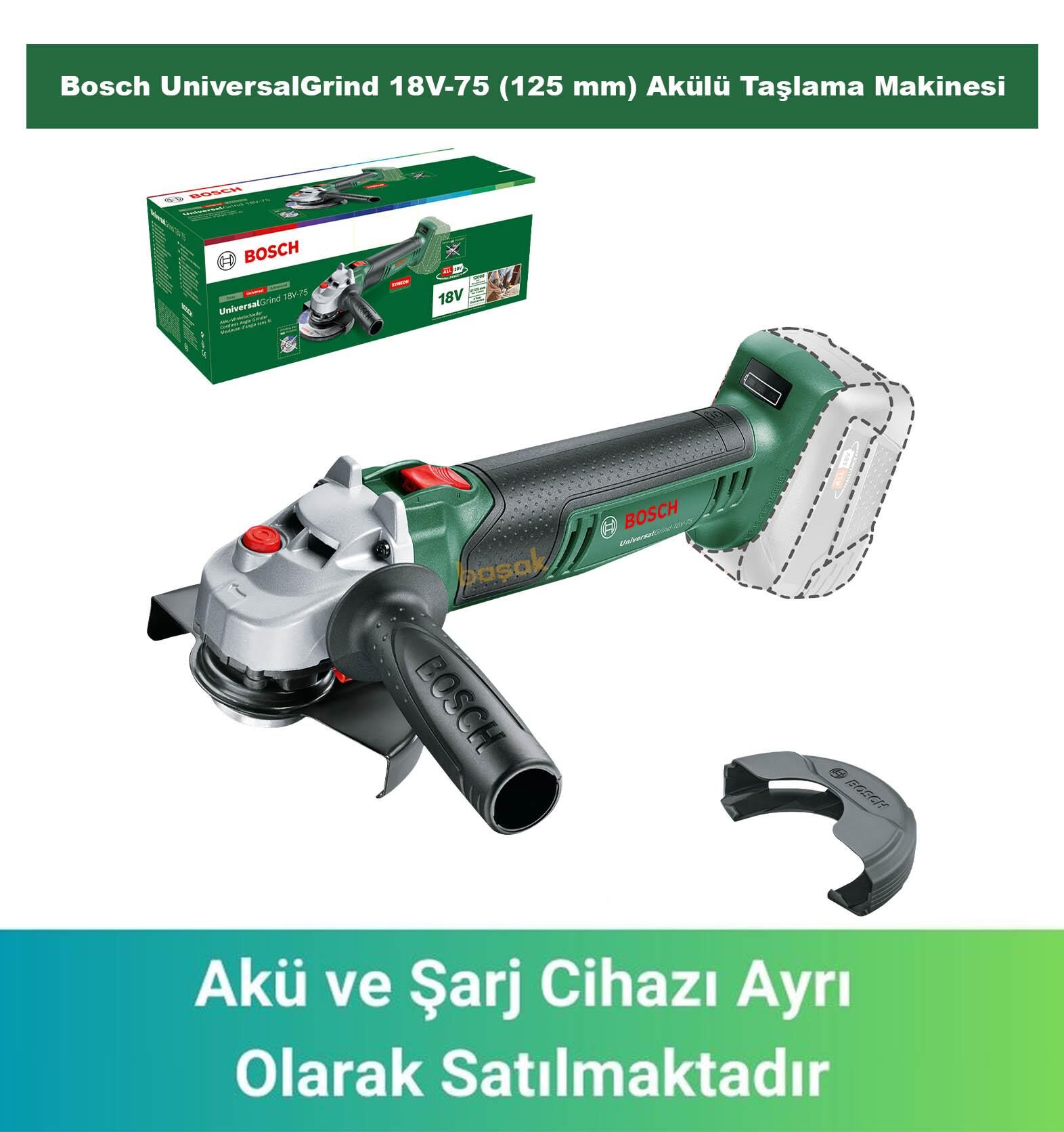 Bosch UniversalGrind 18V-75 (125 mm) Akülü Taşlama Makinesi (Akü ve Şarj Yoktur) 06033E5001