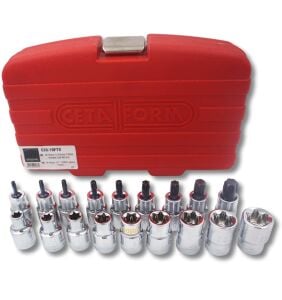 Cetaform 1/2'' Erkek Dişi E10-E24 T20-60 Torx Lokma Takımı C20-18PTX