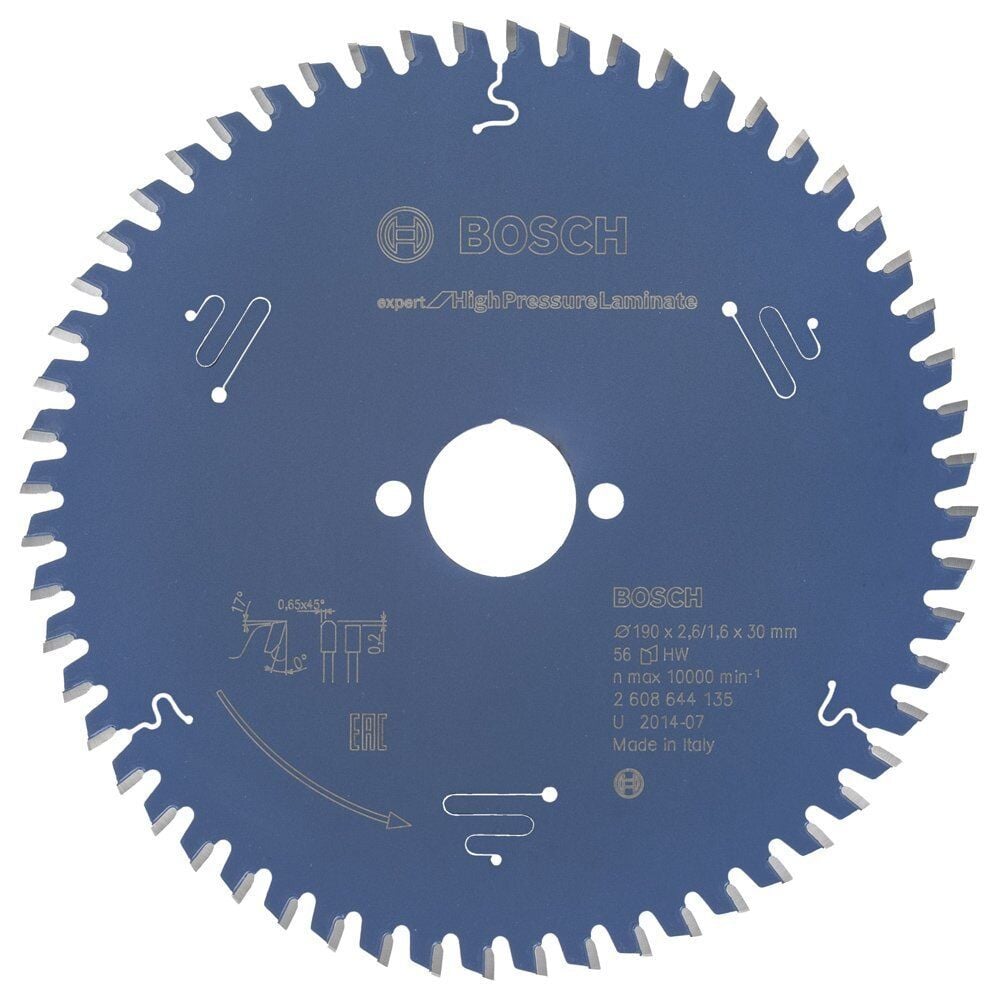 Bosch HPL Laminat Daire Testere Bıçağı 190*30 mm 56 Diş Expert 2608644135