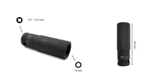 Ceta Form 14 mm 1/2” 6 Köşe Derin Havalı Lokma Anahtar C64-H14