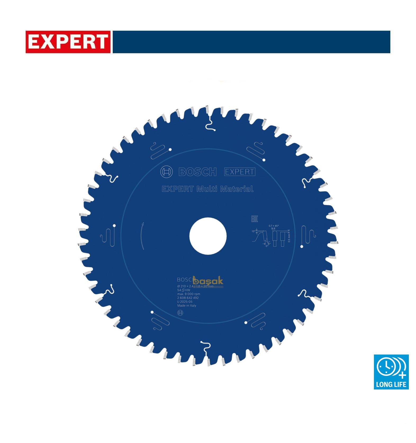 Bosch Farklı Malzemeler için Daire Testere 210*30 mm 54 Diş Expert Multi Material 2608642492