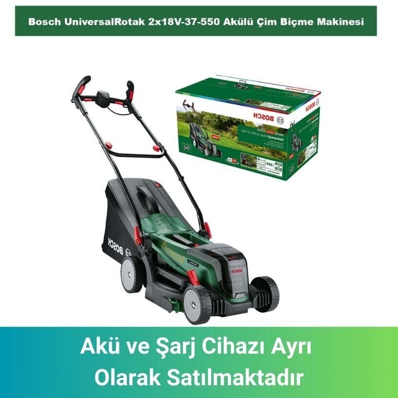 Bosch UniversalRotak 2x18V-37-550 Akülü Çim Biçme Makinesi (Akü ve Şarj Yoktur) 06008B9E01