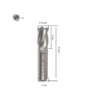 MTE 18 mm Parmak Freze Hss-Co8 DIN 844/B-N