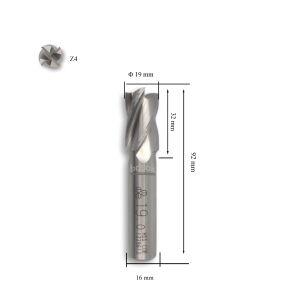 MTE 19 mm Parmak Freze Hss-Co8 DIN 844/B-N