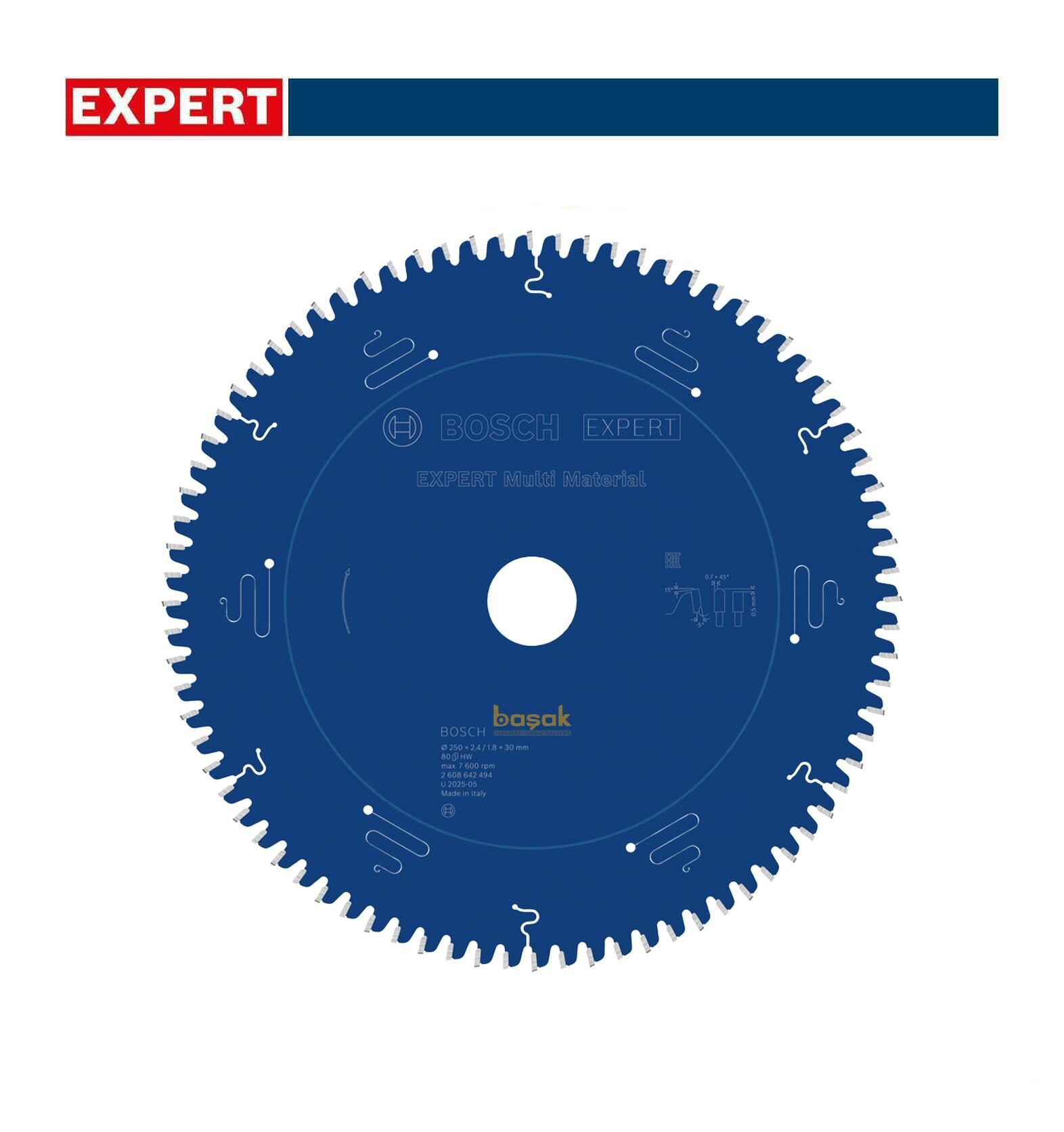 Bosch Çoklu Malzeme Kesimi 250*30 mm 80 Diş Daire Testeresi Expert 2608642494
