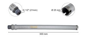 Bosch Pro 25 mm Sulu Elmas Karot Ucu 1/2'' 2608601797