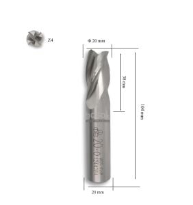 MTE 20 mm Parmak Freze Hss-Co8 DIN 844/B-N