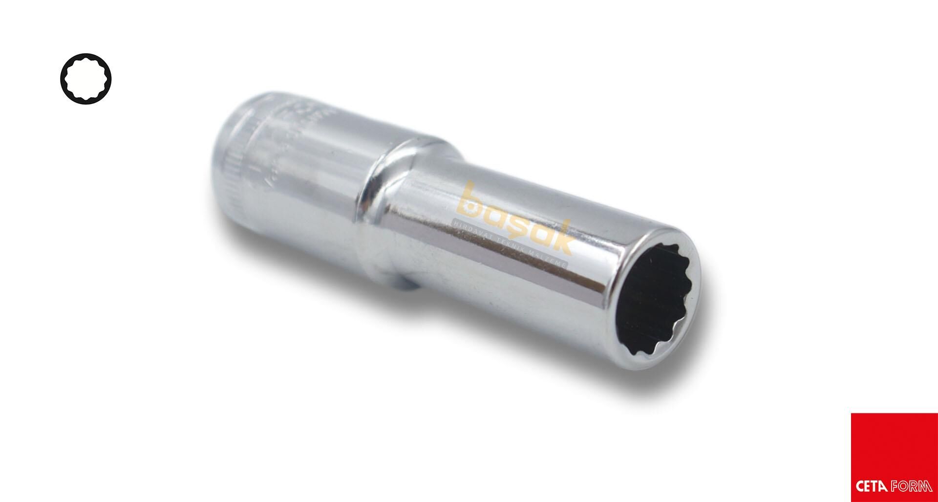Ceta Form 8 mm 1/2” 12 Köşe Derin Lokma Anahtar C24-B08