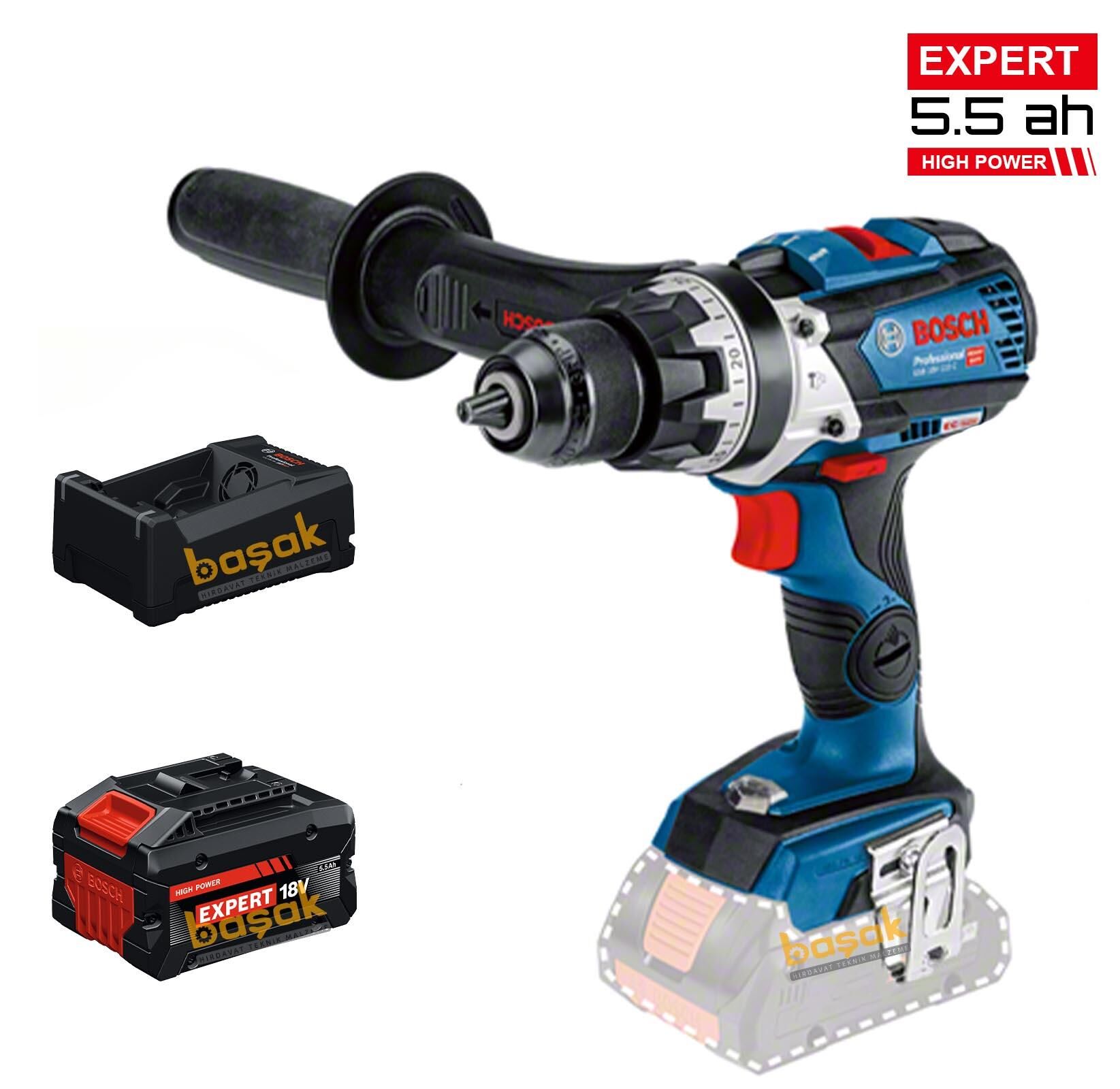 Bosch GSB 18V-110 C 1x5,5 Ah Expert Akülü Darbeli Matkap ve Vidalama