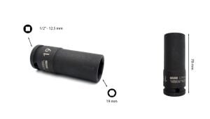 Ceta Form 19 mm 1/2” 6 Köşe Derin Havalı Lokma Anahtar C64-H19