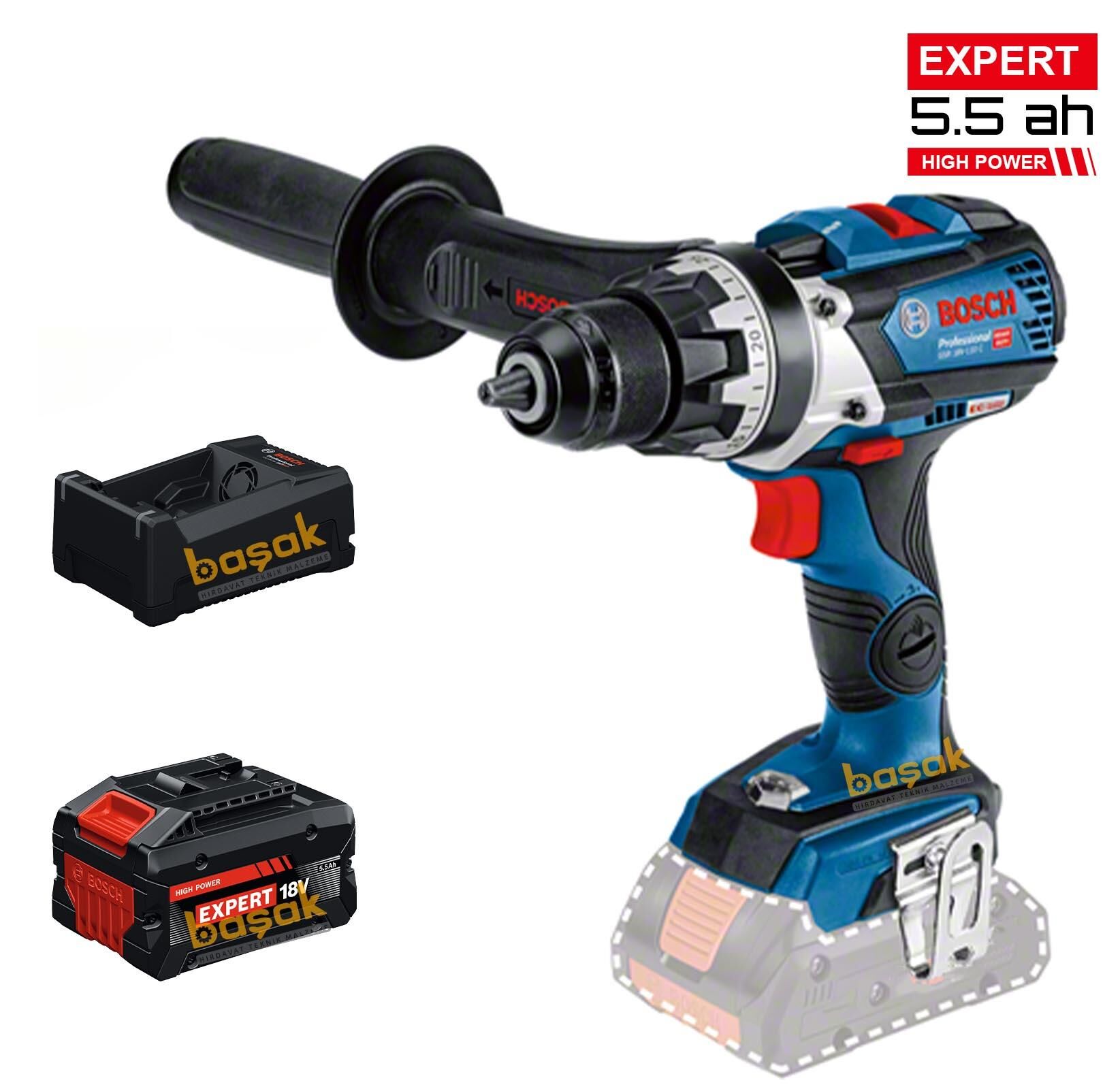 Bosch GSR 18V-110 C 1x5,5 Ah Expert Akülü Darbesiz Matkap ve Vidalama