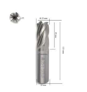 MTE 25 mm Parmak Freze Hss-Co5 DIN 844/B-N