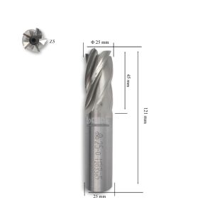MTE 25 mm Parmak Freze Hss-Co5 DIN 844/B-N