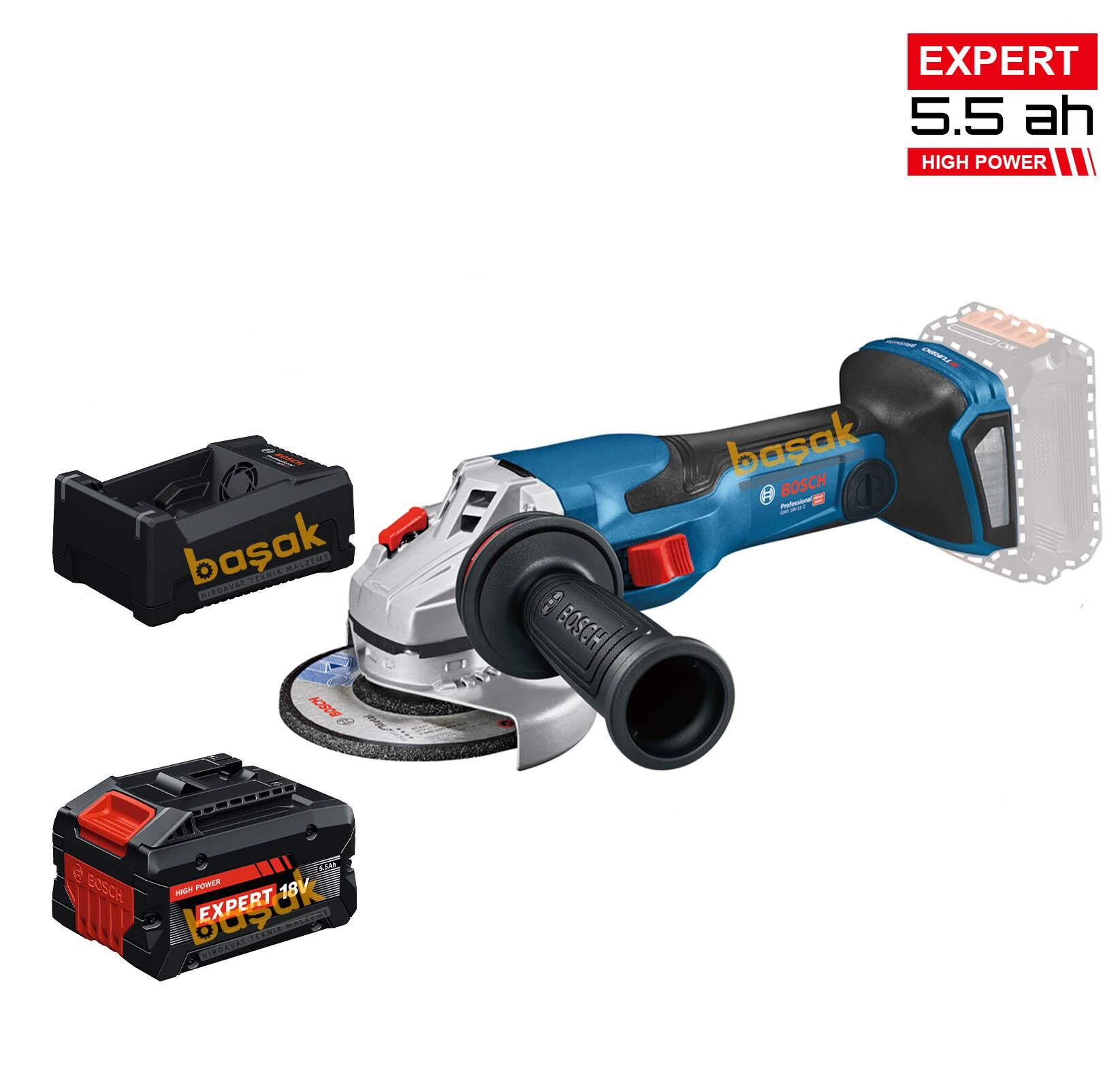 Bosch GWS 18V-15 C 1x5,5 Ah Expert Akülü 125 mm Taşlama Makinesi