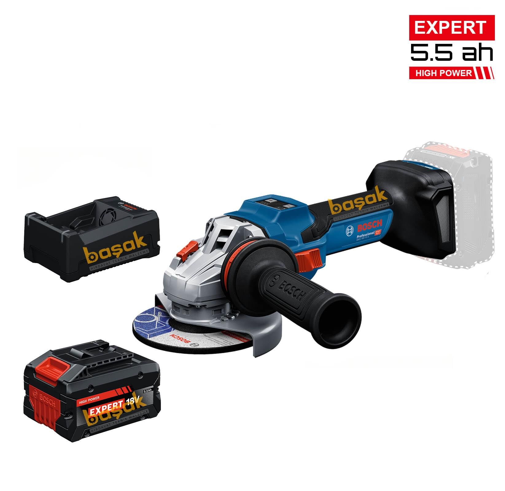 Bosch GWS 18V-15 S 1x5,5 Ah Expert Akülü 125 mm Taşlama Makinesi