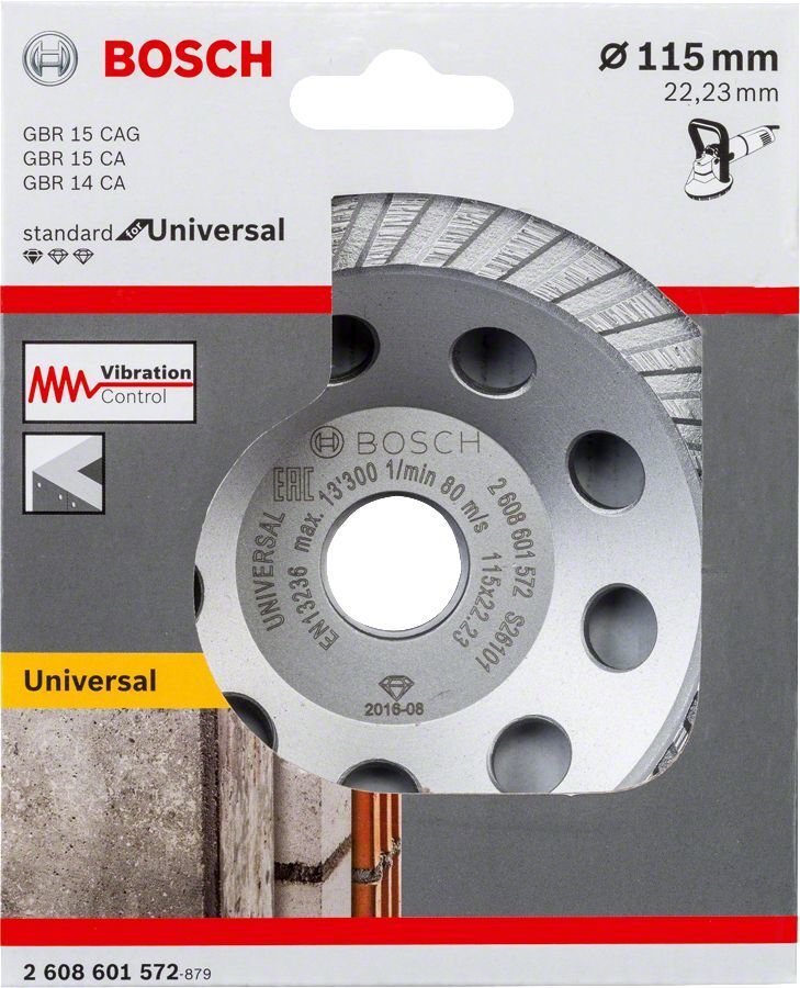 Bosch 115mm Standart Seri Universal Turbo Elmas Çanak Disk 2608601572