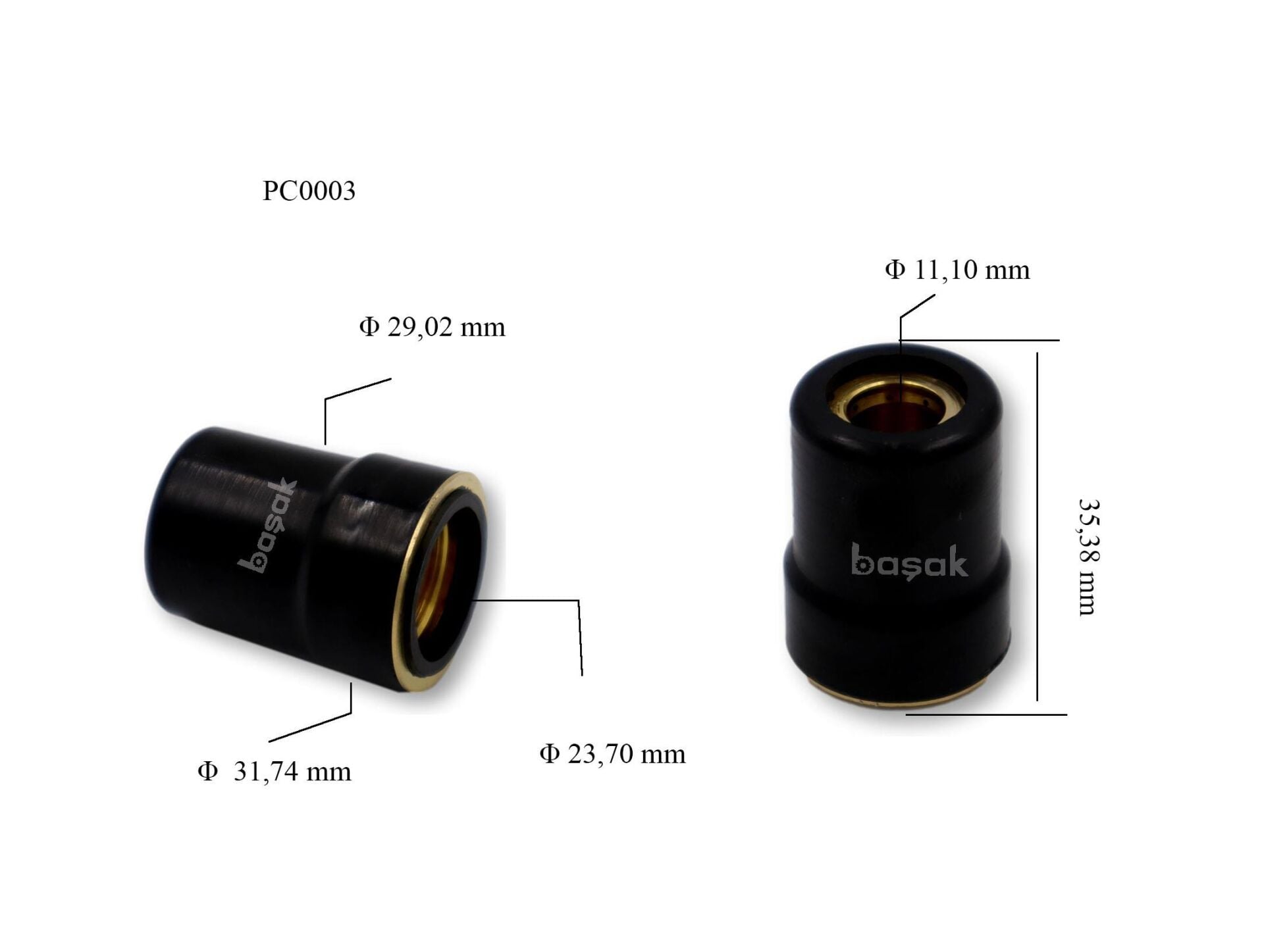 PC0003 CB50 Plazma Kesim Nozulu L:35,6 mm Trafimet