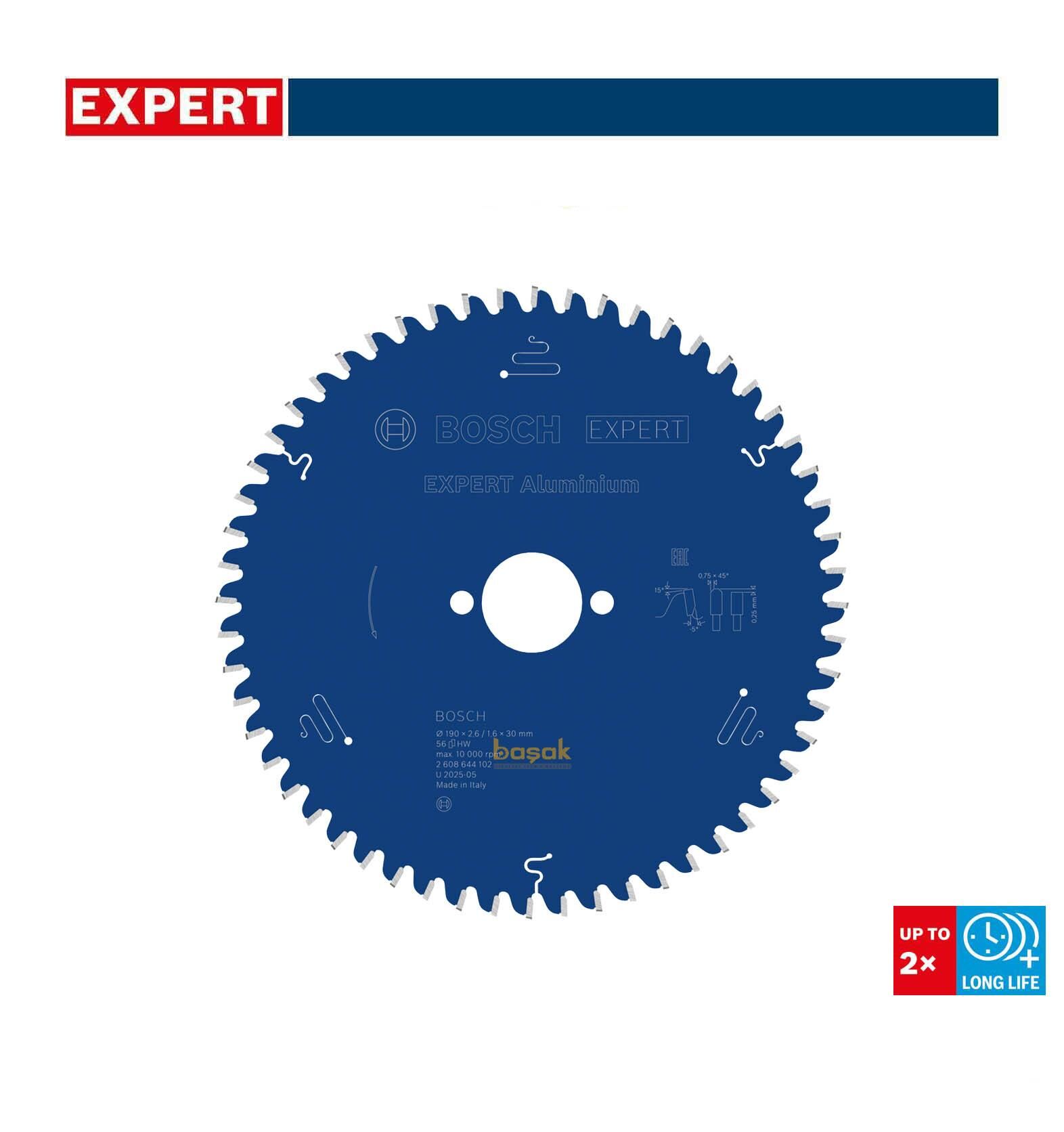Bosch 190*30 mm 56 Diş Alüminyum Testere Bıçağı Expert 2608644102
