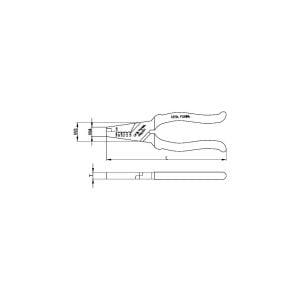 Ceta Form 310 mm İç Segman Pensesi Eğri Uçlu-Yaysız E68-44-0310