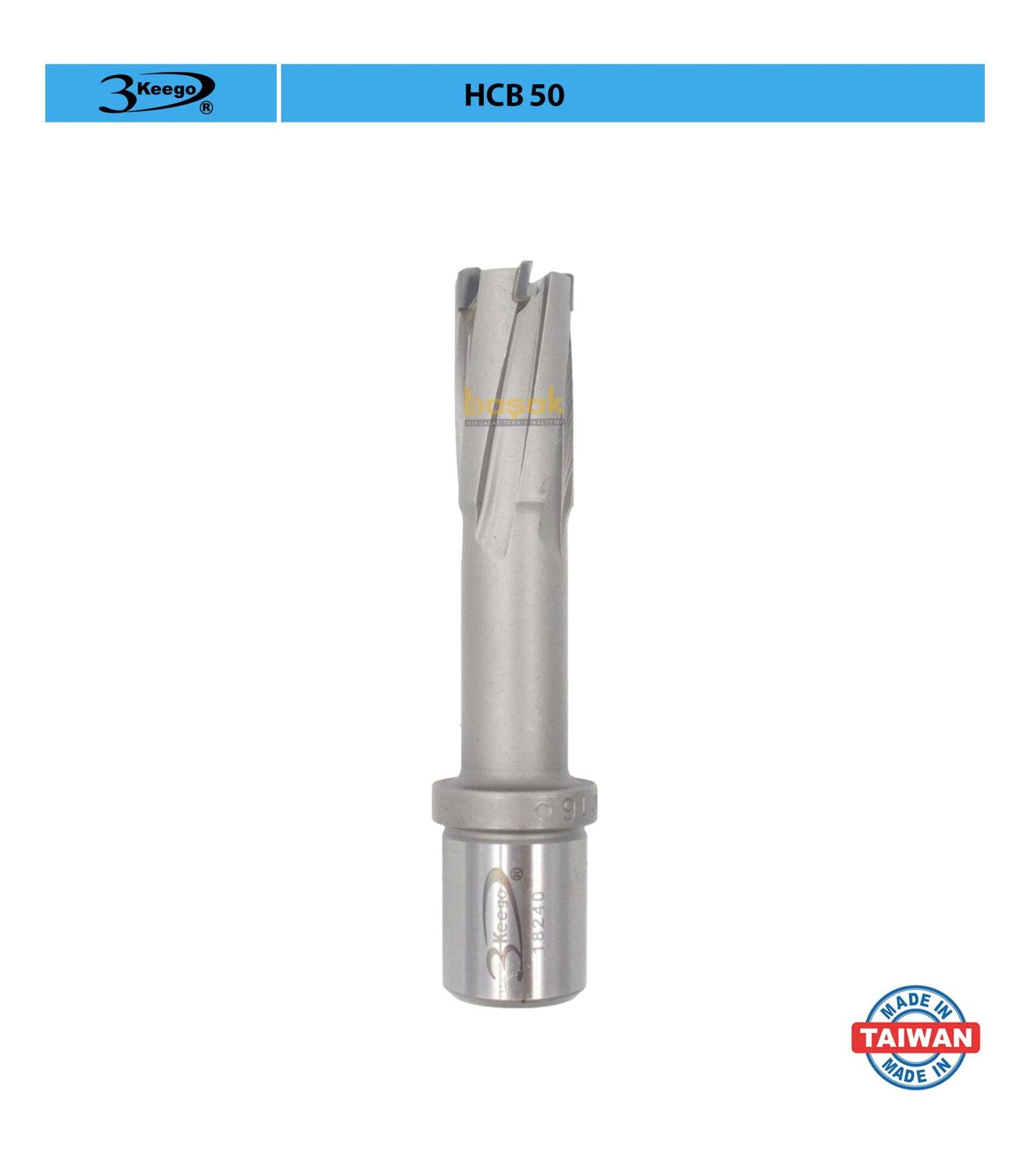 3Keego 16 x 50 mm TCT Elmas Manyetik Matkap Ucu HCB50