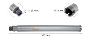 Bosch 32mm Beton İçin 1/2'' Girişli Sulu Elmas Karot Ucu 2608601734