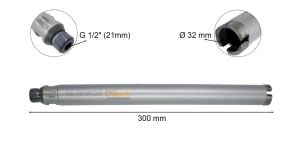 Bosch 32mm Beton İçin 1/2'' Girişli Sulu Elmas Karot Ucu 2608601734