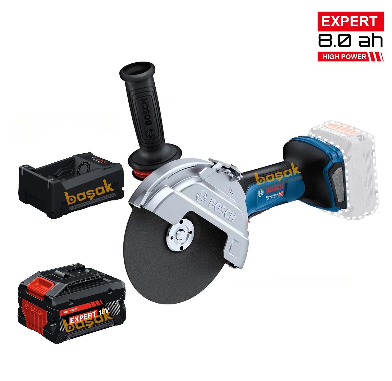 Bosch GWS 18V-180 P 1x8,0 Ah Expert Akülü 180 mm Büyük Taşlama Makinesi