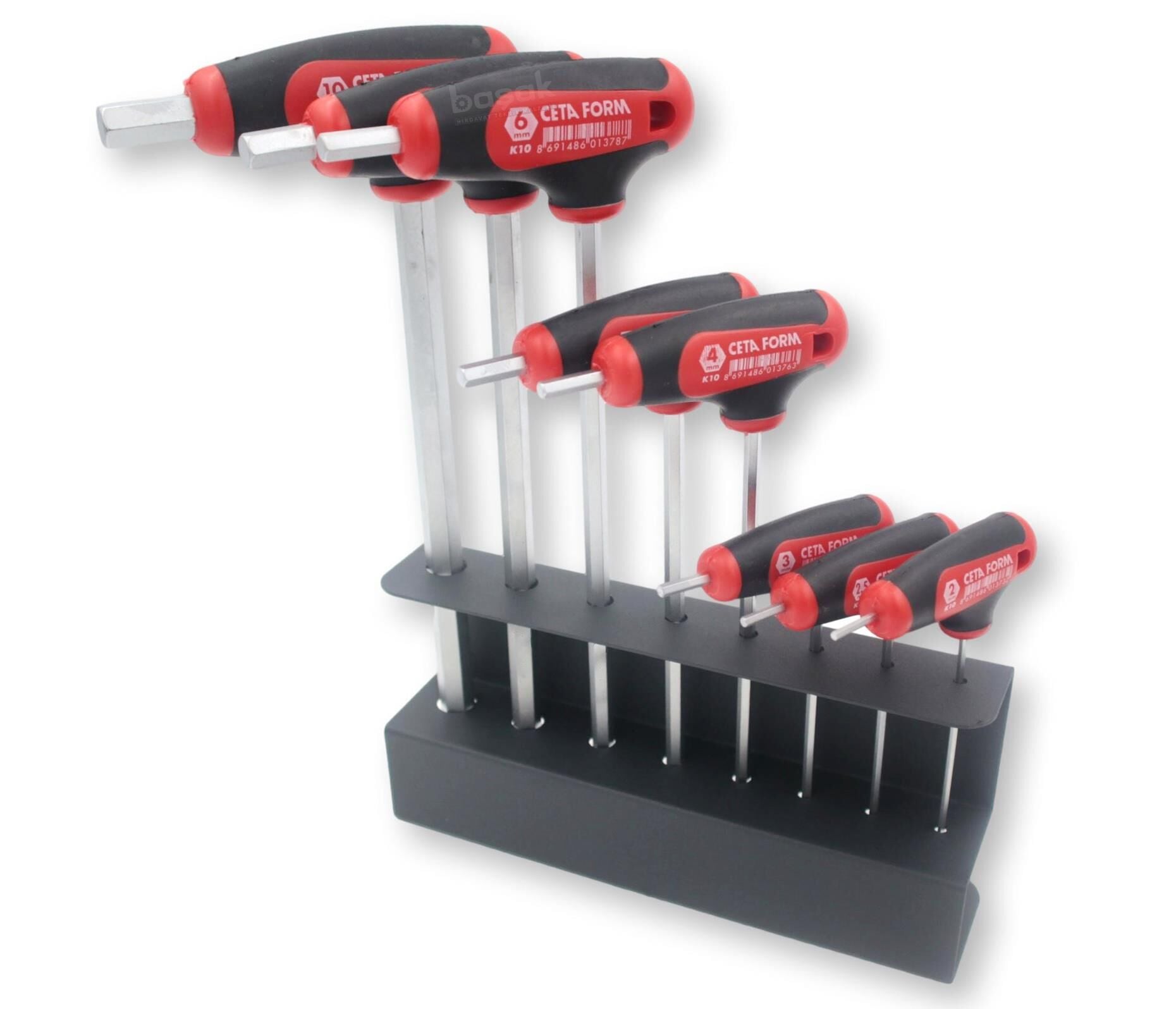 Ceta Form 2 - 10mm T Allen Takımı Metal Stantlı 8 Parça K99-10-M08