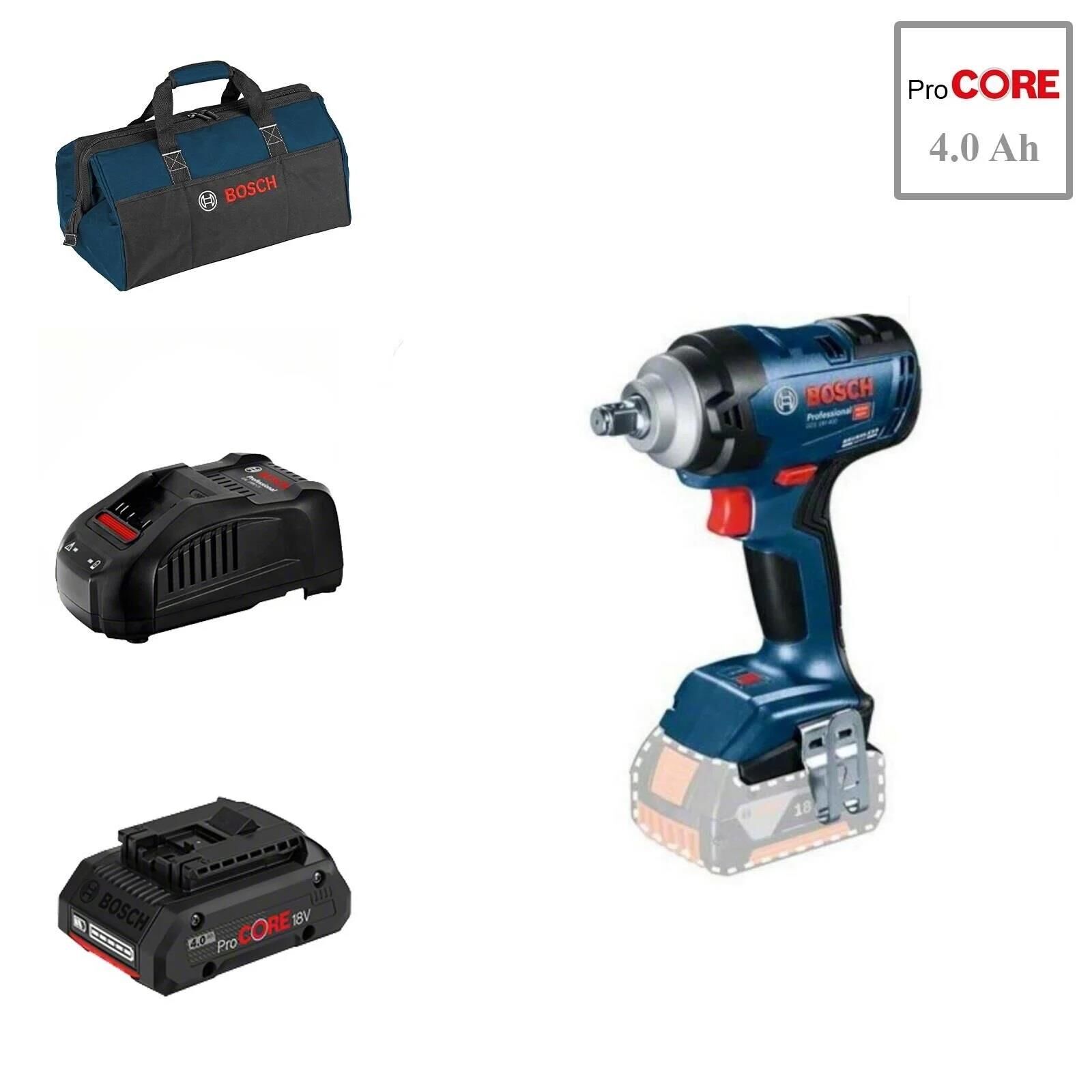 Bosch GDS 18V-400 1x4 Ah ProCORE Akülü Darbeli Somun Sıkma Bez Çantalı