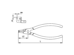 Ceta Form 180 mm İç Segman Pensesi Eğri Uçlu-Yaysız E68-44-0180