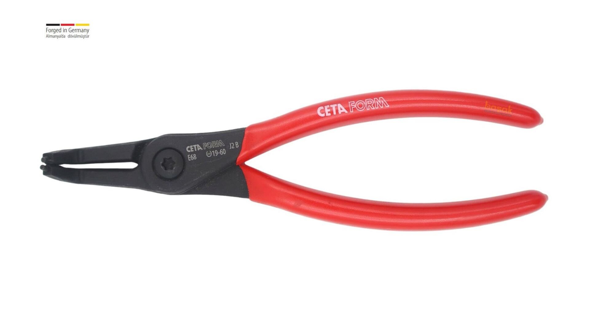 Ceta Form 180 mm İç Segman Pensesi Eğri Uçlu-Yaysız E68-44-0180