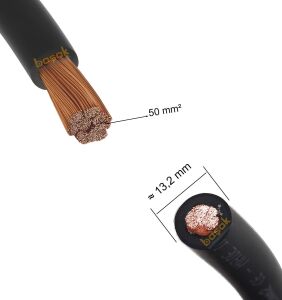 Sacit H01N2-D 50 mm² (Metre) Kauçuk Bakır Kaynak Kablosu İtalyan