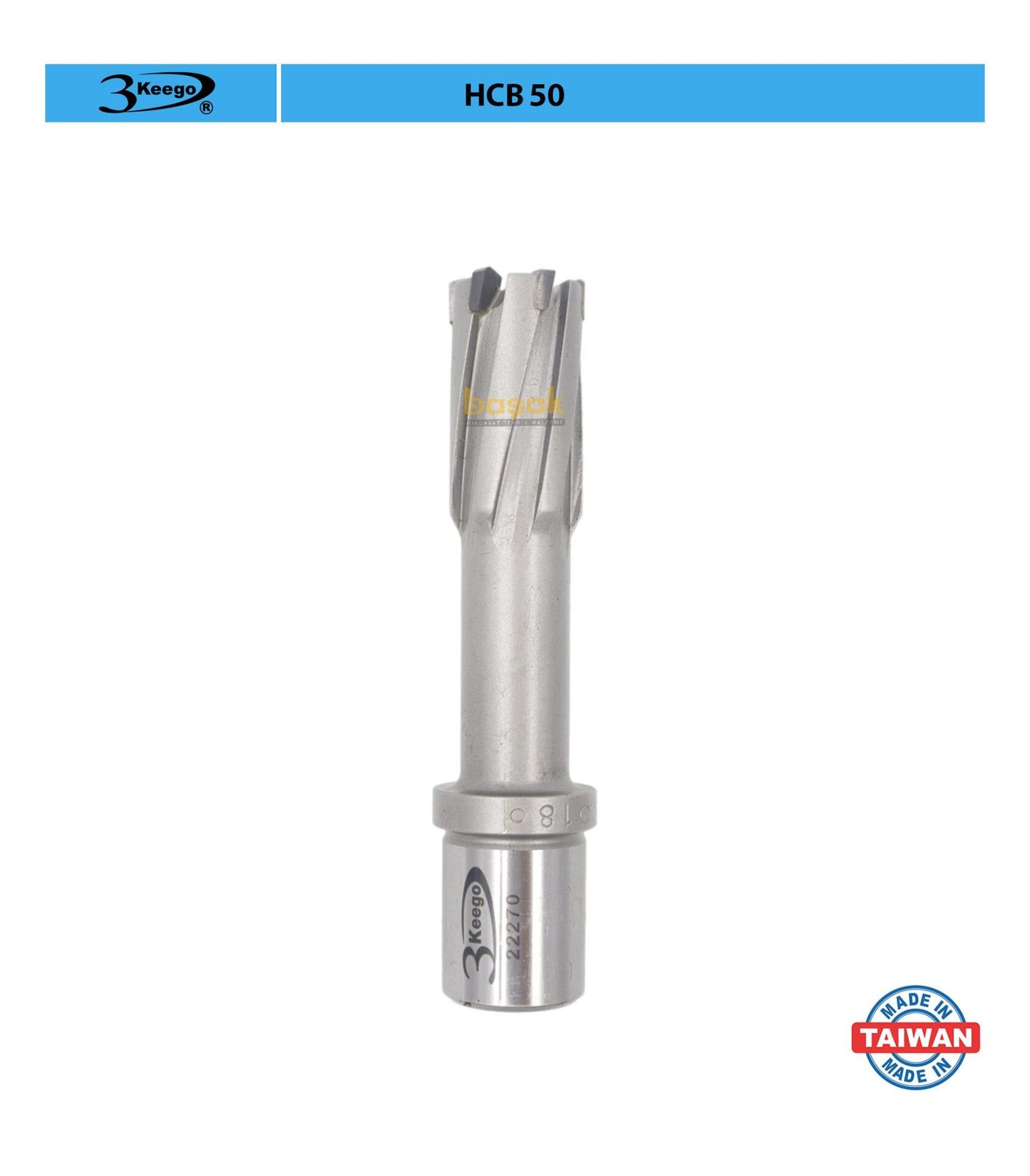 3Keego 18 x 50 mm TCT Elmas Manyetik Matkap Ucu HCB50