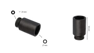 Ceta Form 27 mm 1” 6 Köşe Derin Havalı Lokma Anahtar C84-H27