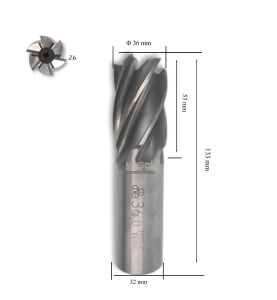 MTE 36 mm Parmak Freze Hss-Co5 DIN 844/B-N