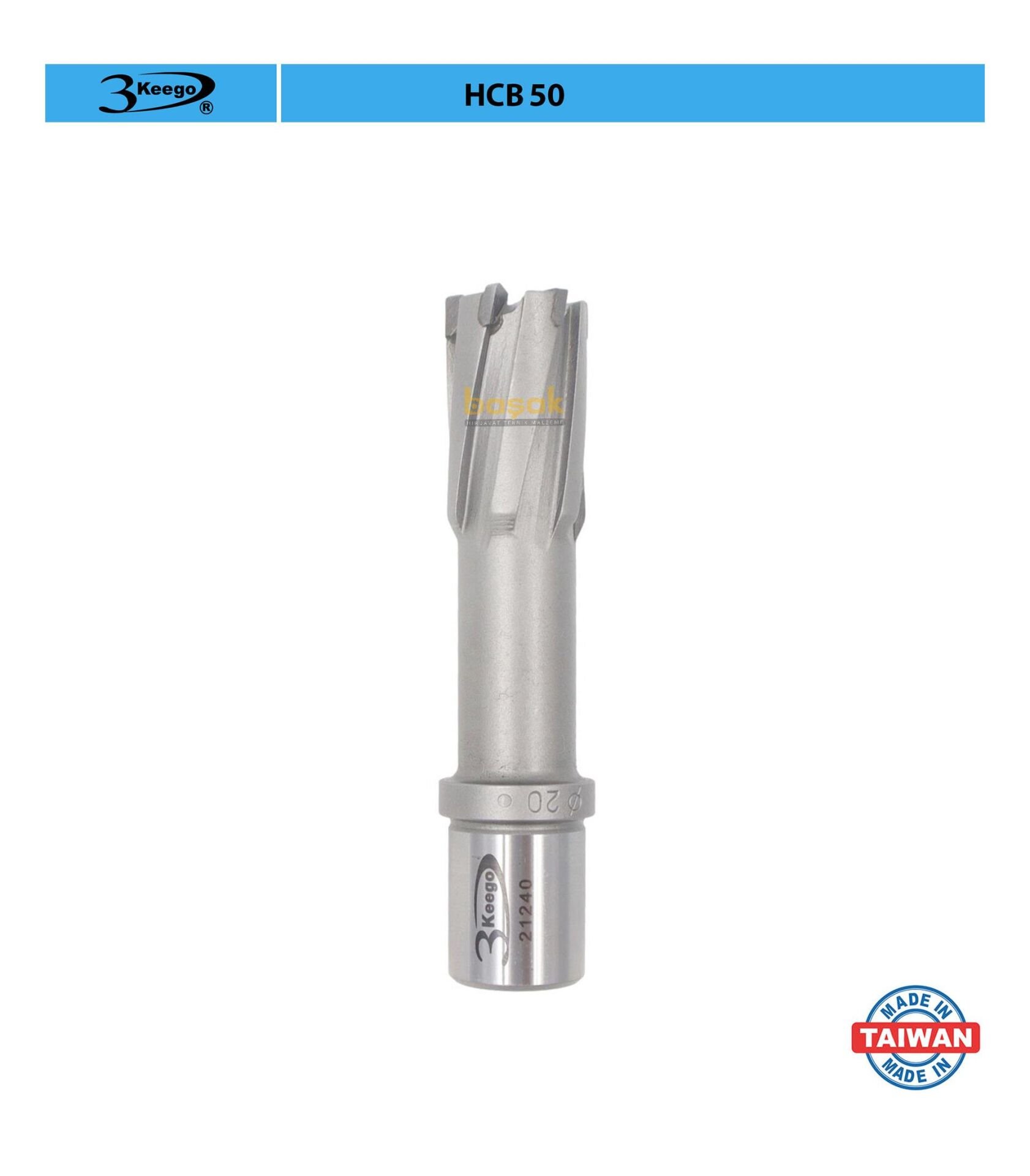 3Keego 20 x 50 mm TCT Elmas Manyetik Matkap Ucu HCB50