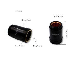 PC0103 A141 Plazma Kesim Nozulu L:50,3 mm Vidalı Trafimet