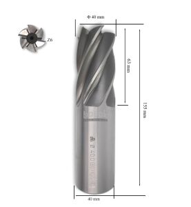 MTE 40 mm Parmak Freze Hss-Co5 DIN 844/B-N