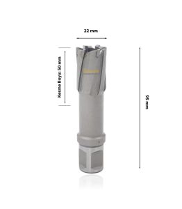 3Keego 22 x 50 mm TCT Elmas Manyetik Matkap Ucu HCB50