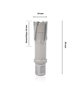 3Keego 24 x 50 mm TCT Elmas Manyetik Matkap Ucu HCB50