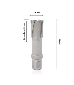 3Keego 24 x 50 mm TCT Elmas Manyetik Matkap Ucu HCB50