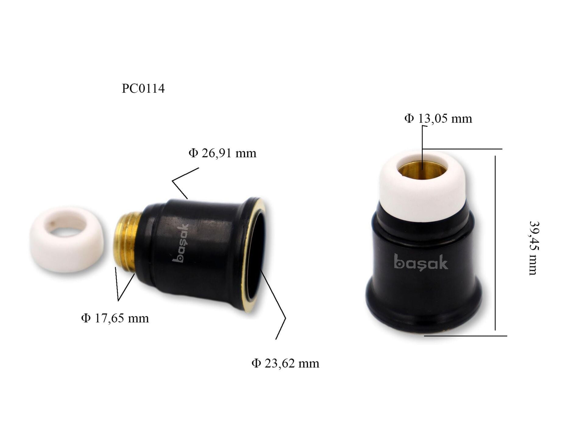 PC0114 S75 Plazma Kesim Nozulu L:39,5 mm Trafimet