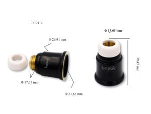 PC0114 S75 Plazma Kesim Nozulu L:39,5 mm Trafimet