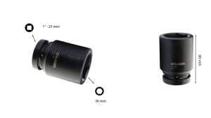 Ceta Form 36 mm 1” 6 Köşe Derin Havalı Lokma Anahtar C84-H36