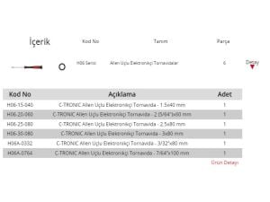 Ceta Form 6 Parça Allen Uçlu Elektronikçi Tornavida Takımı