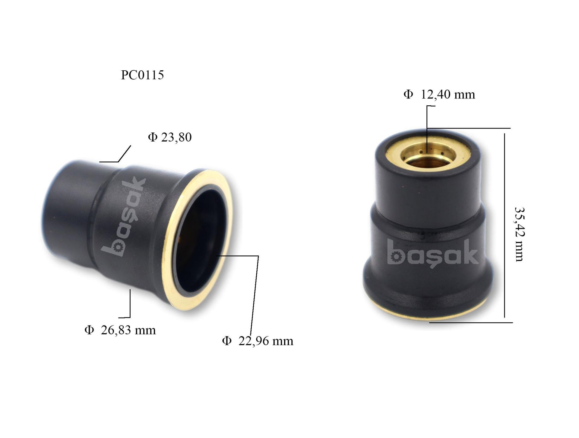 PC0115 A81 Plazma Kesim Nozulu L:35,4 mm Trafimet