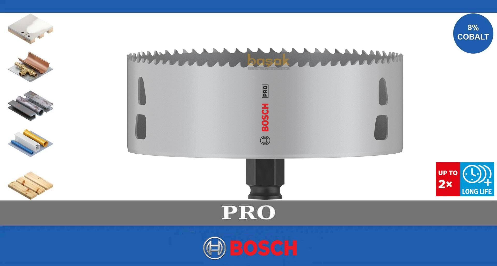 Bosch Pro 140 mm PC Delik Testeresi HSS %8 Kobalt 2608594418
